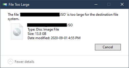 File Too large error